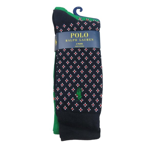 Polo Ralph Lauren Other - Polo Ralph Lauren Foulard Slack Socks Men's Size 6-12.5 (2 PAIRS) Navy Green NEW